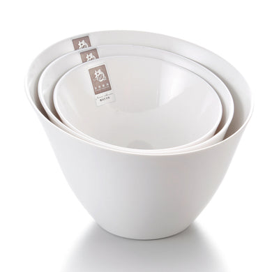 6 Inch White Oval Restaurant Melamine Salad Bowls 0044GC