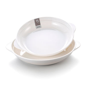 9 Inch White Melamine Abalone Plates 0123GC