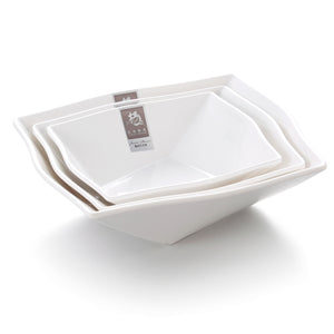 8 Inch White Irregular Melamine Serving Bowls 05008GC