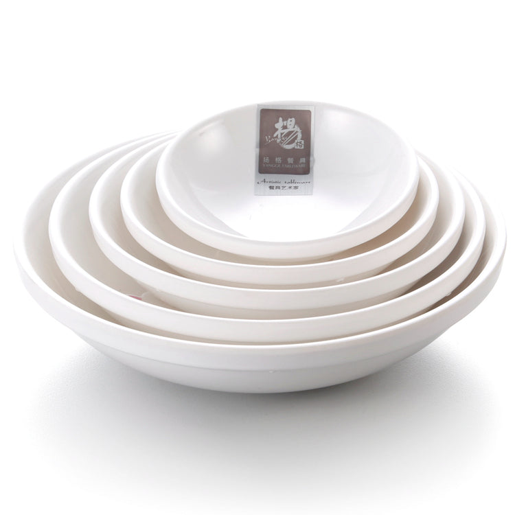 3.5 Inch White Melamine Round Dish Set 090GC