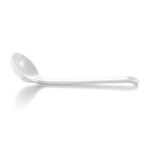 White Long Handle Melamine Soup Spoon 1073117GC
