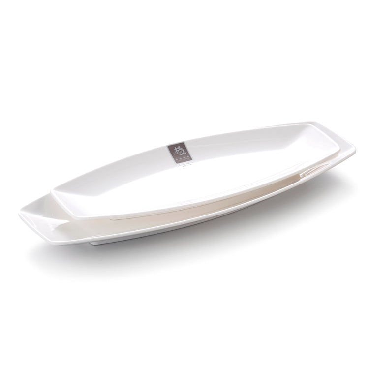 12 Inch White Rectangular Melamine Long Fish Plate 1205GC