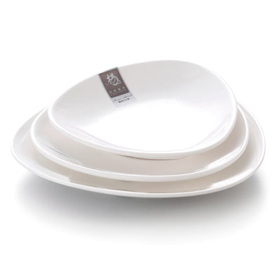 6 Inch White Triangular Melamine Buffet Plates 1306GC