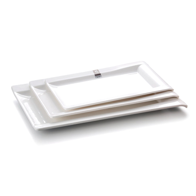 15 Inch White Irregular Melamine Banquet Plates 1461GC