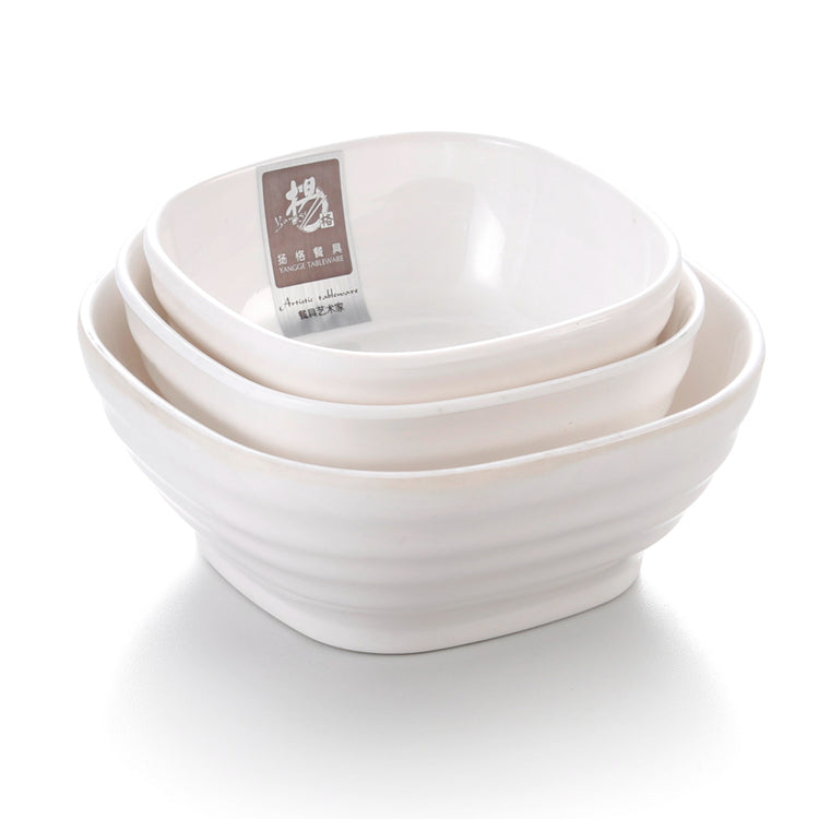 5 Inch Non Slip White Melamine Square Bowl 2051GC