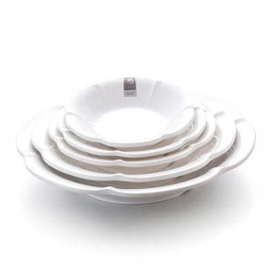 8 Inch Flower Design White Melamine Serving Bowls 27701GC