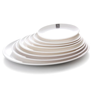 8 Inch White Restaurant Melamine Oval Plates 332GC