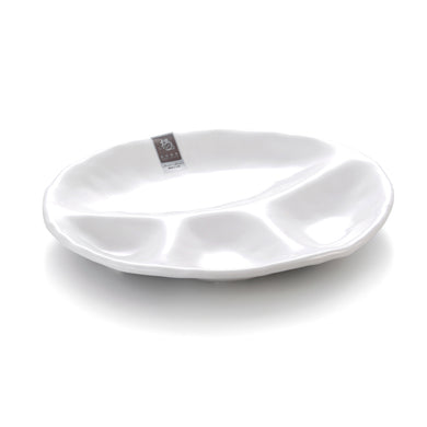10.8 Inch White 4 Compartment Melamine Restaurant Plate 396GC