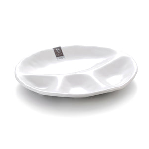 10.8 Inch White 4 Compartment Melamine Restaurant Plate 396GC