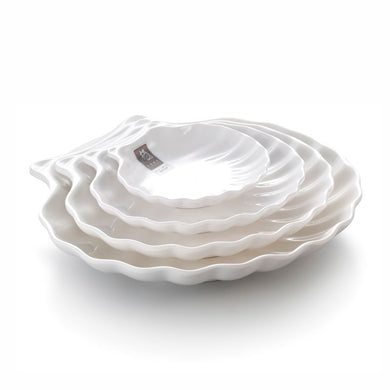 5.5 Inch White Melamine Seashell Dishes 4926GC