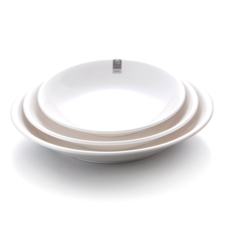 12 Inch White Melamine Deep Round Dinner Plates 5012GC