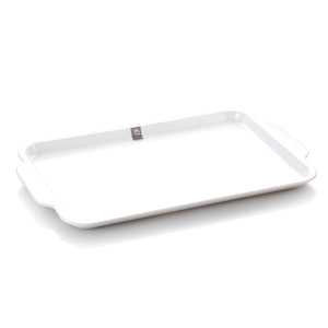 19 Inch White Rectangular Melamine Double Ears Serving Plate 5119GC