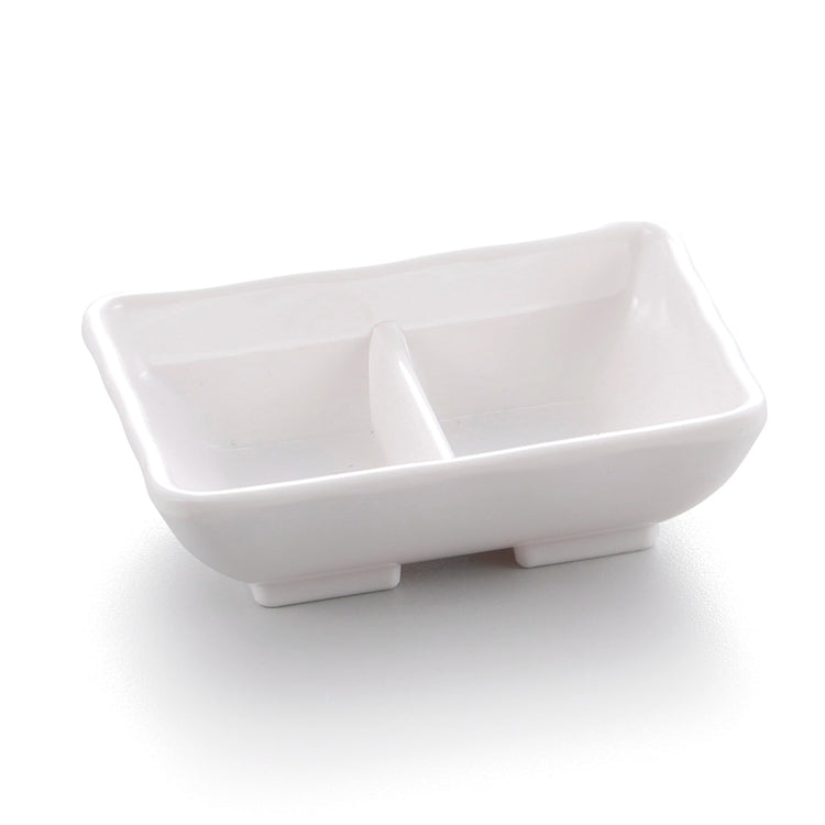 Custom White Melamine Divided Sauce Dish 53601GC