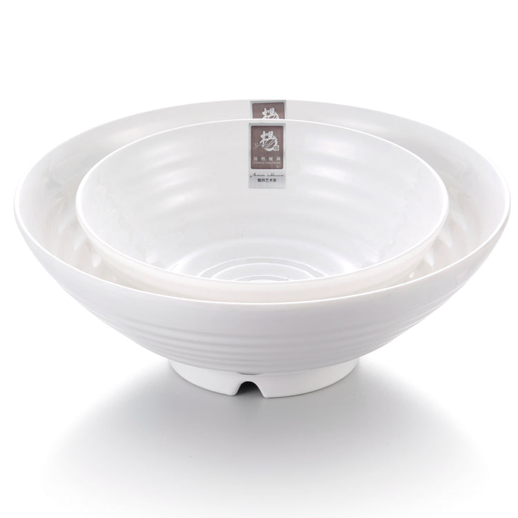 7.75 Inch Non Slip White Melamine Udon Noodle Bowl 581B581GC