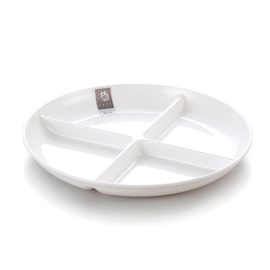White Melamine 4 Compartment Dry Fruit Plate 6410GC