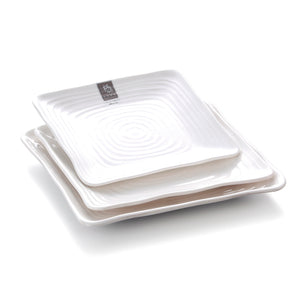 7.25 Inch White Square Melamine Inner Grain Dinner Plates 6475GC