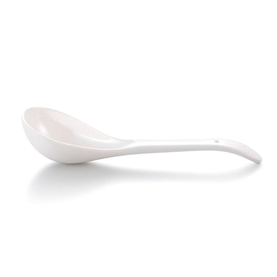Chinese White Curved Melamine Soup Spoon 7010GC