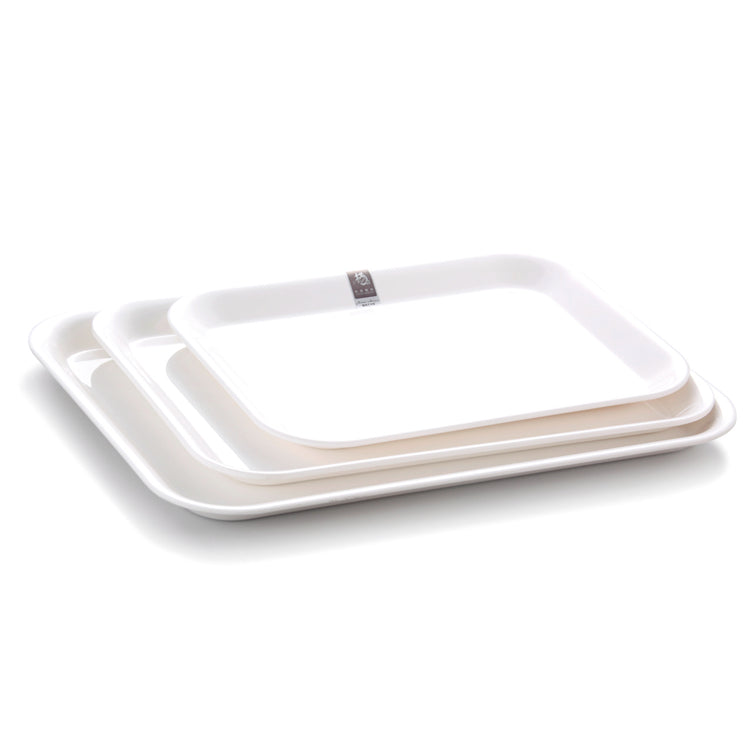 39×29cm White Melamine Rectangular Serving Plate 70238GC