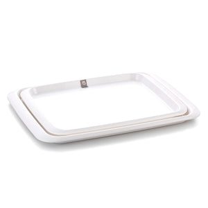 18 Inch White Rectangular Melamine Restaurant Serving Plate 70245GC