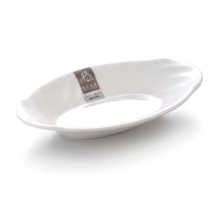 White Melamine Boat Shaped Small Food Plate 721GC