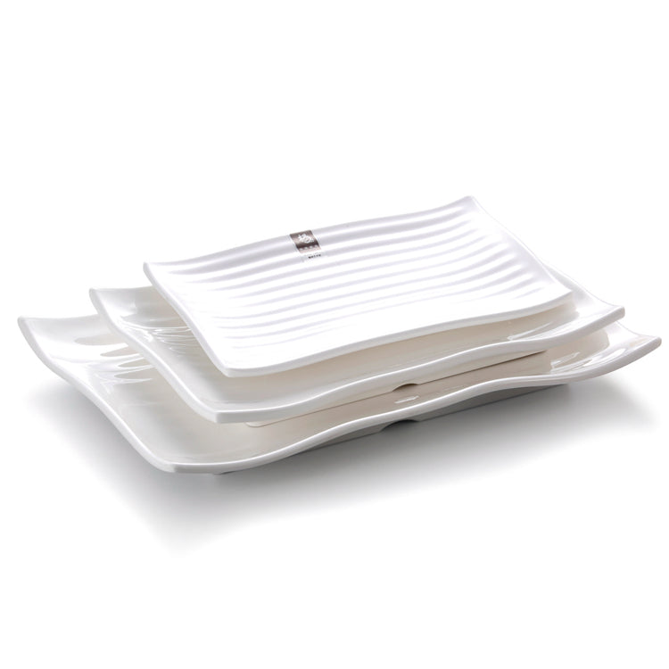 11 Inch White Melamine Rectangular Strip Restaurant Plates 8011GC