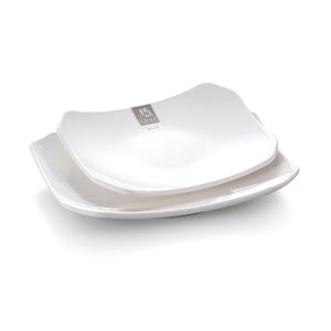 8 Inch White Melamine Irregular Dinner Plates 8076GC