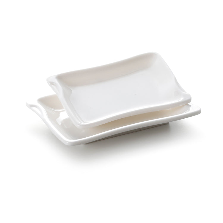 5.7 Inch White Melamine Rectangular Breakfast Plates 82006GC