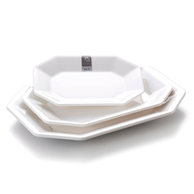 12 Inch White Melamine Octagonal Charger Plates 8312GC