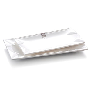 10 Inch White Melamine Rectangular Dessert Plates 8403GC