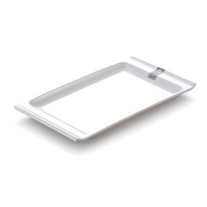 12 Inch White Melamine Rectangular Double Ear Corner Plate 8409GC