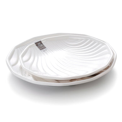 10 Inch White Melamine Polygonal Restaurant Plates 8810GC