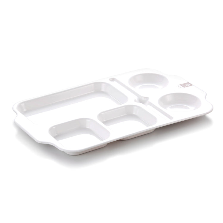 16 Inch White Melamine 6 Compartment Fast Food Plate 89116GC