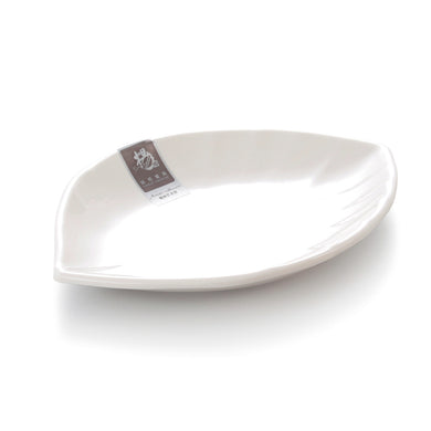 Modern White Melamine Leaf Shaped Cake Plate 8916GC