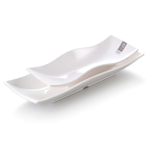 10 Inch White Long Melamine Chinese Fish Bowl 90040GC