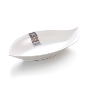 New Design White Melamine Leaf Shaped Snack Plate 9013GC