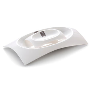 6 Inch White Melamine Modern New Shaped Hotel Towel Plate 9048GC