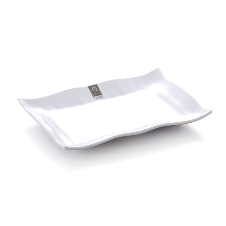 12 Inch White Melamine Rectangular Inner Grain Plates 9054GC