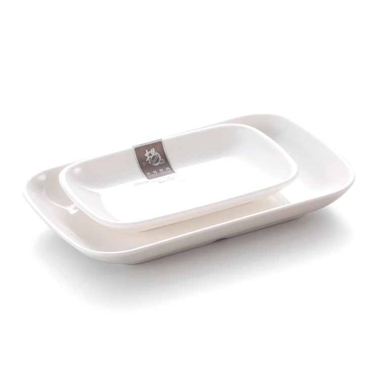5.25 Inch White Rectangular Melamine Towel Plates 9058GC