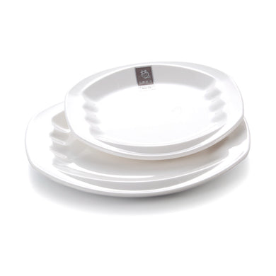 8 Inch White Irregular Melamine Hotel Plates 9208GC
