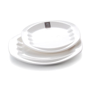 8 Inch White Irregular Melamine Hotel Plates 9208GC