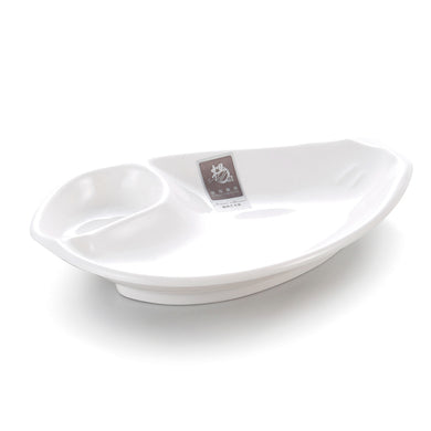 White Melamine Conch Shape Snack Plate A09GC