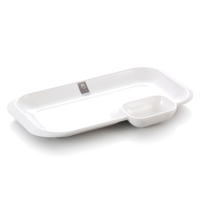 14 Inch White Melamine Irregular Divided Restaurant Plate A14GC