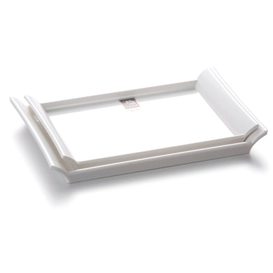 9 Inch White Melamine Rectangular Serving Plates A23GC