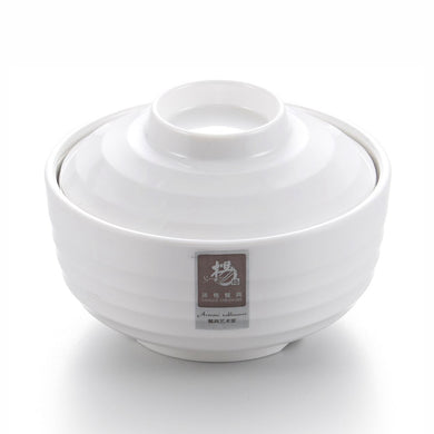 5 Inch White Chinese Restaurant Melamine Bowl With Lid A72GZGC
