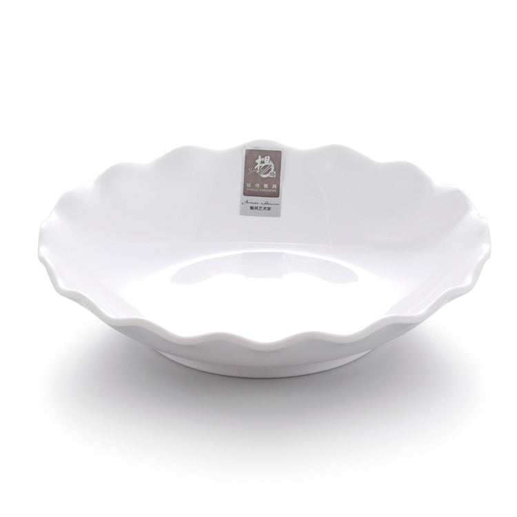 9 Inch Flower Design White Melamine Snack Bowl B1612GC