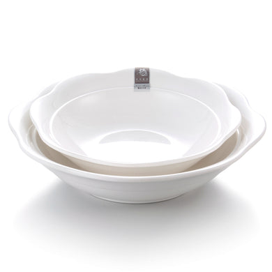 12 Inch Flower Design White Melamine Serving Bowl B20312GC