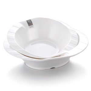 10 Inch Wide Edge White Irregular Melamine Salad Bowl B20710GC