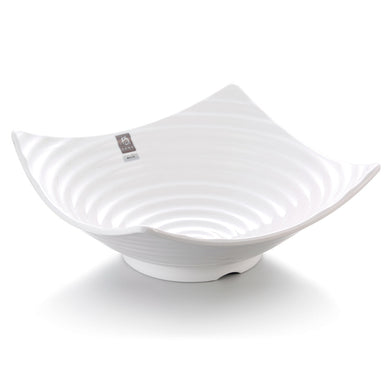 13 Inch Striped Large White Melamine Salad Bowl B21313GC