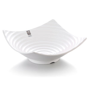 13 Inch Striped Large White Melamine Salad Bowl B21313GC