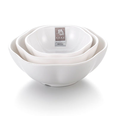 7 Inch Flower Shape White Melamine Snack Bowls B26807GC